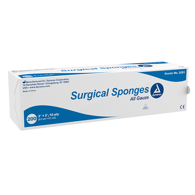 Image of Dynarex Gauze Sponges 2" x 2", 12-Ply, Non-Sterile
