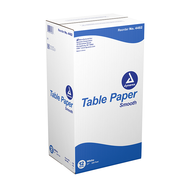 Image of Dynarex Exam Table Paper, Smooth, White, 21" x 225'