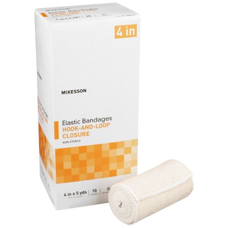 Image of McKesson Elastic Bandage 4" x 5 yard, Hook and Loop Closure, Nonsterile, Tan