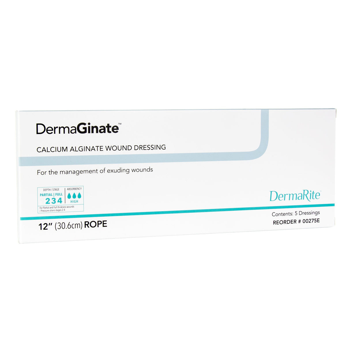 DermaGinate Calcium Alginate Dressing, 12" Rope