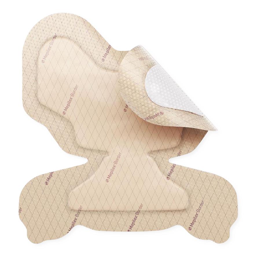 Image of Mepilex Border Heel Foam Wound Dressing, 22 cm x 23 cm