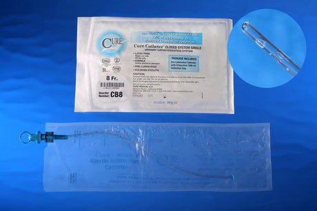 Image of Cure Catheter Closed System With 1500mL Integrated Collection Bag, Singles and Kits
