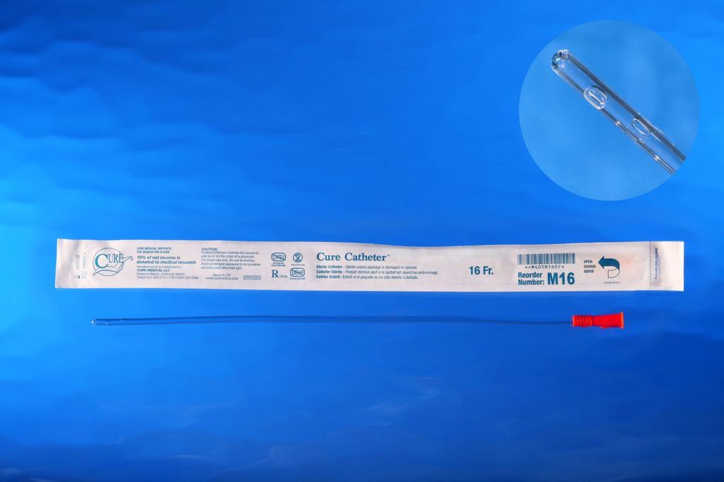 Image of Cure Catheter, Uncoated, Straight or Coude Tip, Male 16"