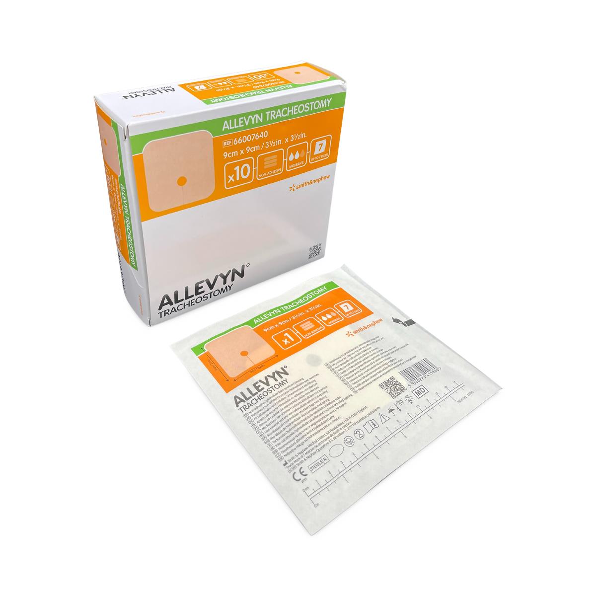 Image of ALLEVYN Tracheostomy Non-Adhesive Apertured Dressing 3-1/2" x 3-1/2"