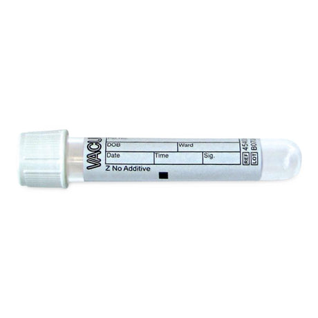 Image of VACUETTE® Blood Collection Tube, Z No Additive, Non-Ridged, White Cap with Black Ring