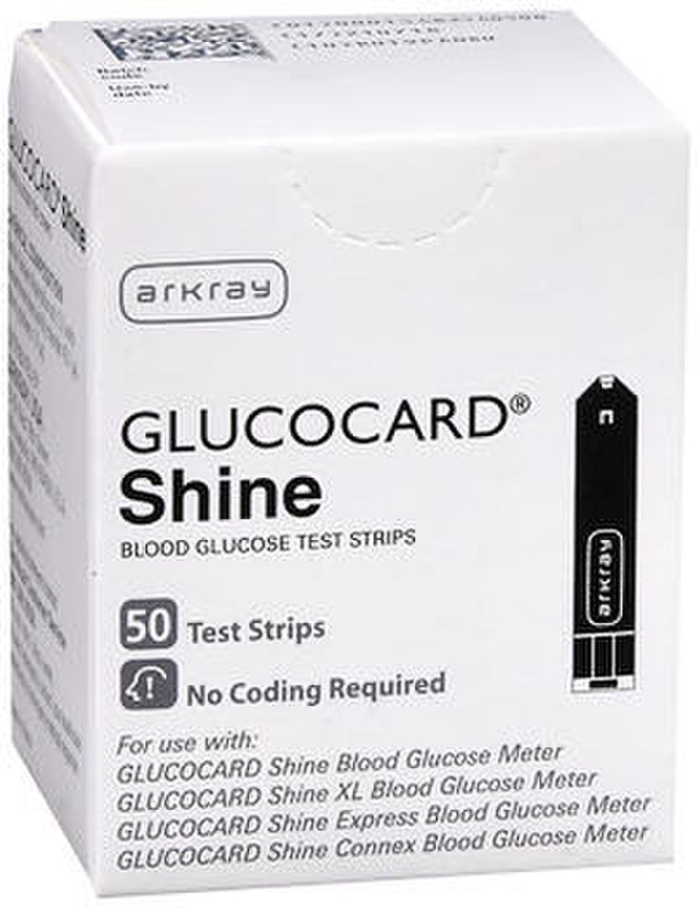 Image of Glucocard Shine Connex Blood Glucose Test Strip, 50 ct
