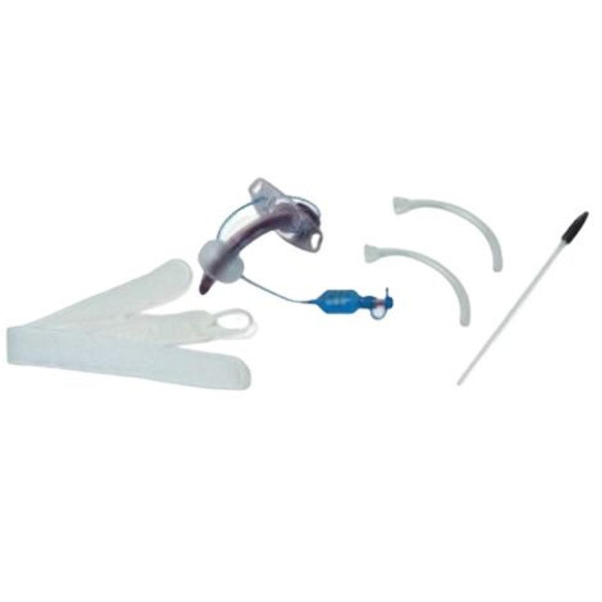 Image of Smiths Medical ASD, Inc. BLUselect Tracheostomy Tube with Wedge and Decan Cap, Cuffed, Fenestrated, Size 9.0