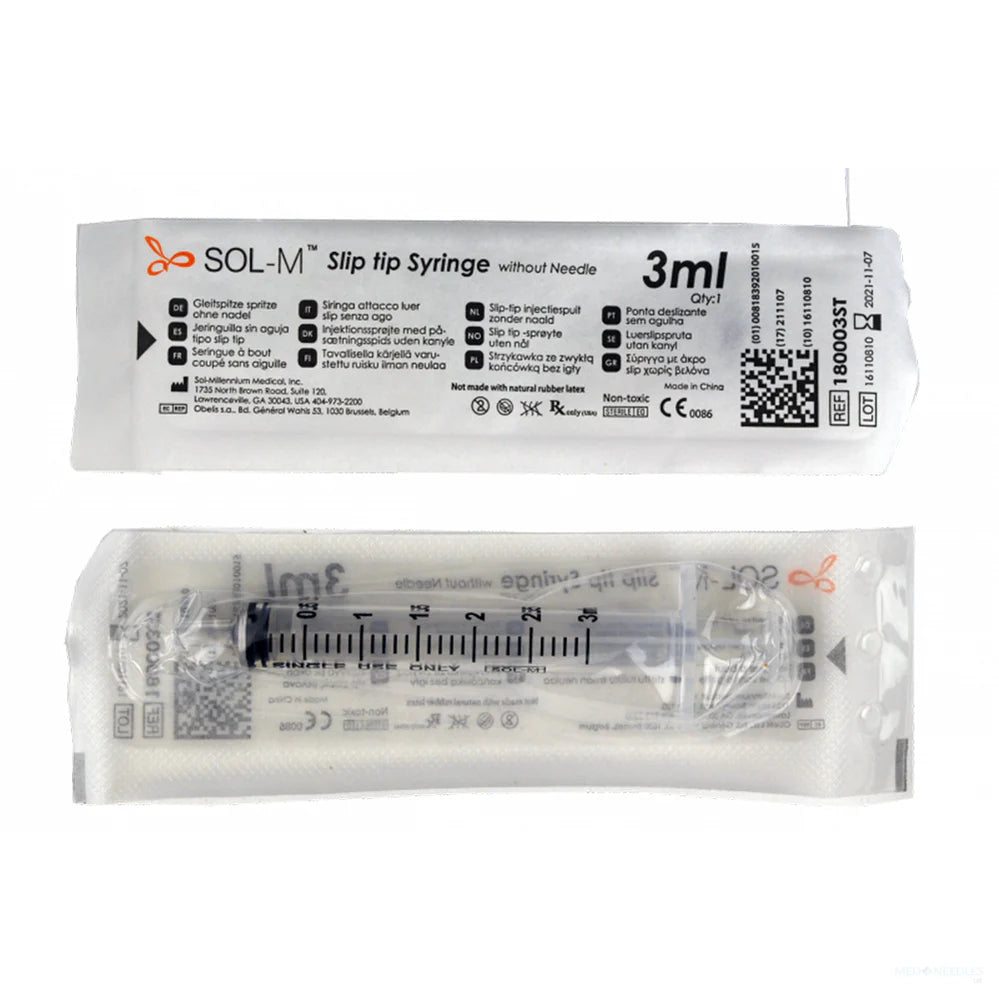 Image of Sol-M 3ml Slip Tip Syringe Without Needle