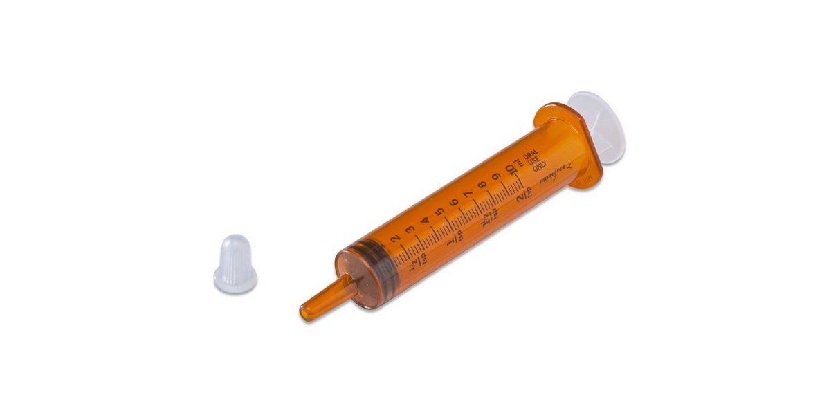 Image of Monoject Oral Syringe, 6ML, 0.2ML Graduation, Amber