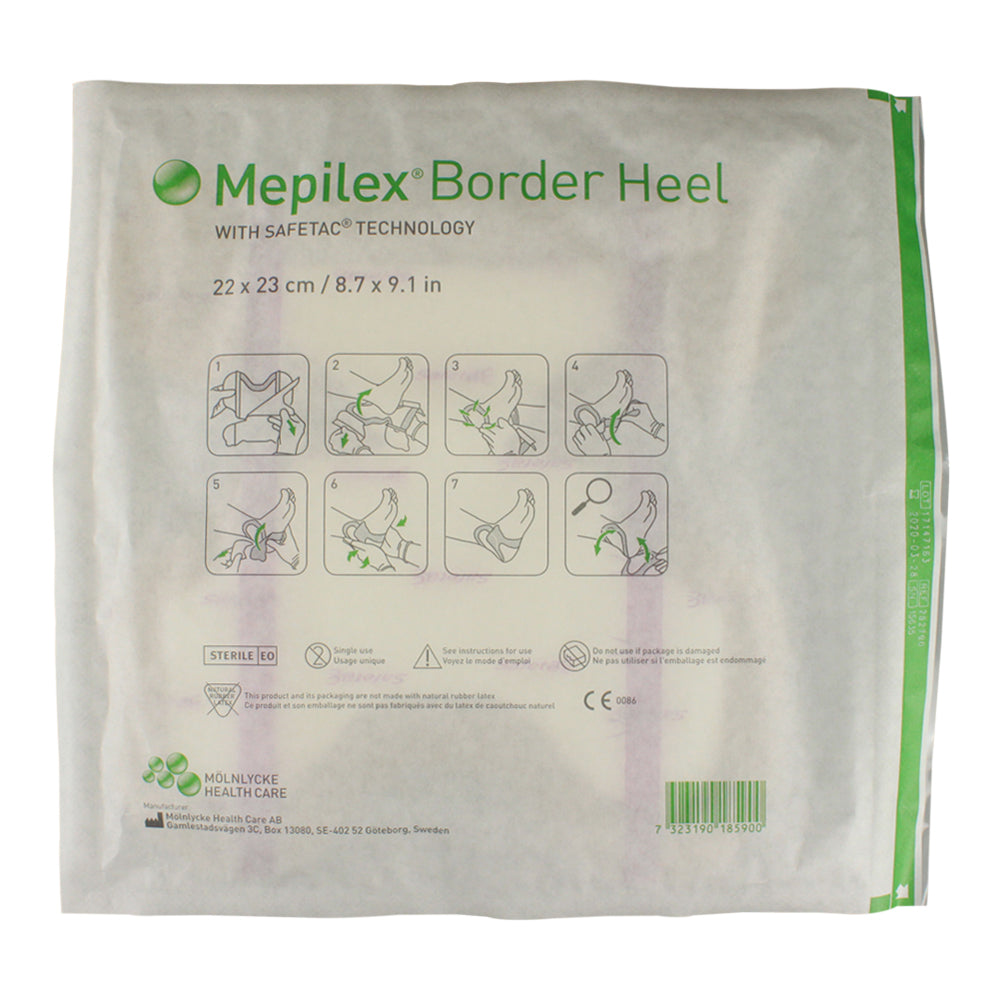 Image of Mepilex Border Heel Foam Wound Dressing, 22 cm x 23 cm
