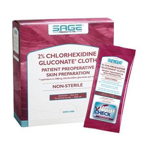Image of 2% Chlorhexidine Gluconate Cloth, 7.5" x 7.5"