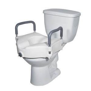Image of 2 in 1 Locking Elevated Toilet Seat with Tool Free Removable Arms, 300 lb Weight Capacity