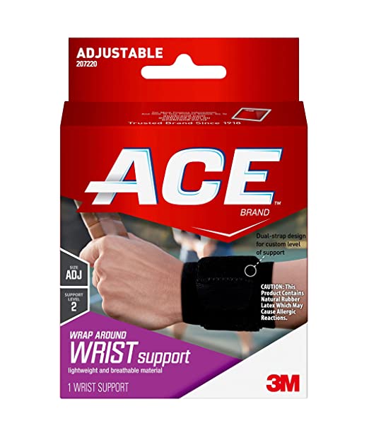 Image of 3M ACE Wrap Around Wrist Support, Black, Adult, One Size Fits Most