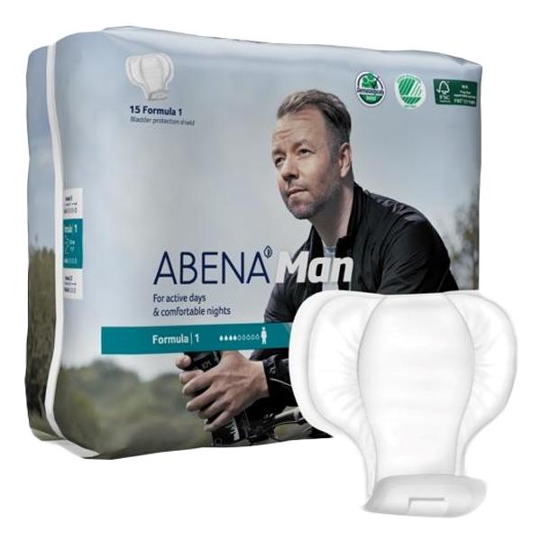 Image of Abena Bladder Control Pad, for Male, Formula 1, 450mL Absorbency, 23cm x 29cm