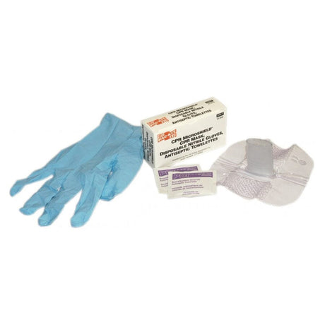 Image of Acme CPR First Aid Kit, with CPR Microshield® CPR Mask, Two Nitrile Exam Gloves, Two Benzalkonium Chloride Towelettes