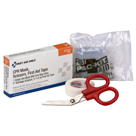 Image of Acme First Aid Kit, with First Aid Tape/CPR Mask/Scissor, 9.5" x 10" x 3"
