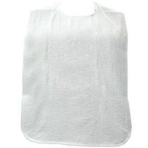 Image of Adult Bib with Velcro Closure and Vinyl Backing, White, 18" x 30"
