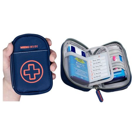 Image of Allermate Jake Medicine Case Carrier, Small, for Auvi-Q/Asthma Inhaler, 4.75" x 3" X 1" Navy
