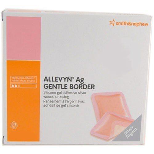Image of ALLEVYN Ag Gentle Border Silicone Gel Adhesive Silver Wound Dressing, 7" x 7"