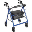 Image of Aluminum Rollator with Fold Up and Removable Back Support and Padded Seat, Blue