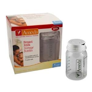 Image of Ameda Breast Milk Storage Bottles without Nipples, 4 oz, 4-Pack