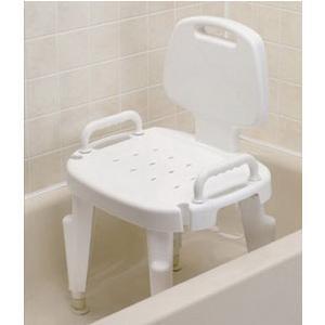 Image of Bath Safe Adj Shower Seat w/Arms & Back, Brown Box