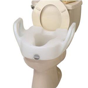 Image of Bath Safe Elongated Elevated Toilet Seat w/Arms