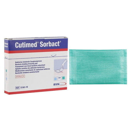 Image of BSN Jobst® Cutimed® Sorbact® Non-Adherent Dressing Pad, Rectangle, 2.75'' x 3.5'' Green