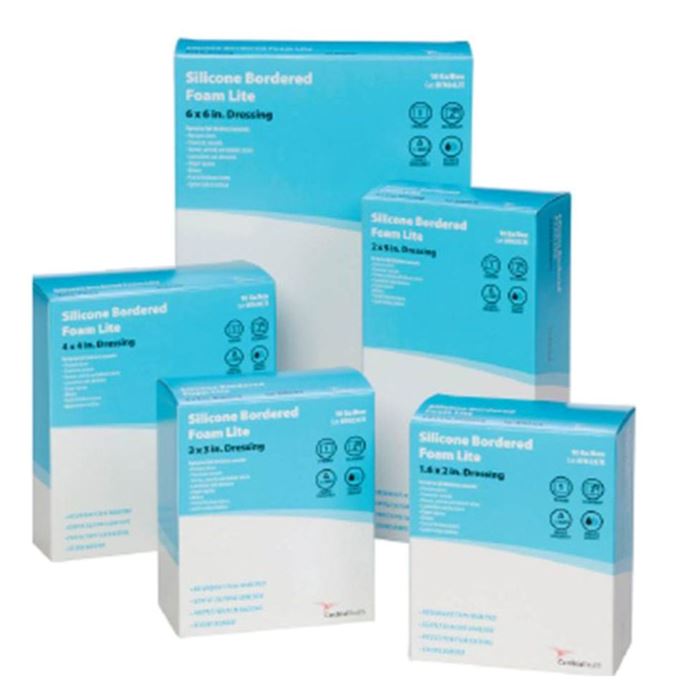 NuVeria Labs Gentle Silicone Adhesive Bordered Foam Dressing 6-inx6-in -10- REMSF66B