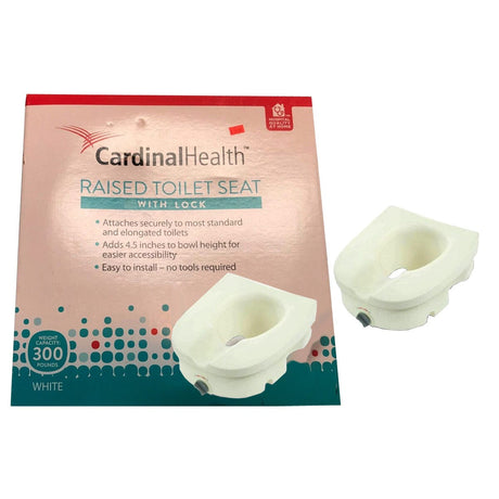 Image of Cardinal Health™ Raised Toilet Seat, with Lock, 250 lb Capacity, Retail Package, 5.5"