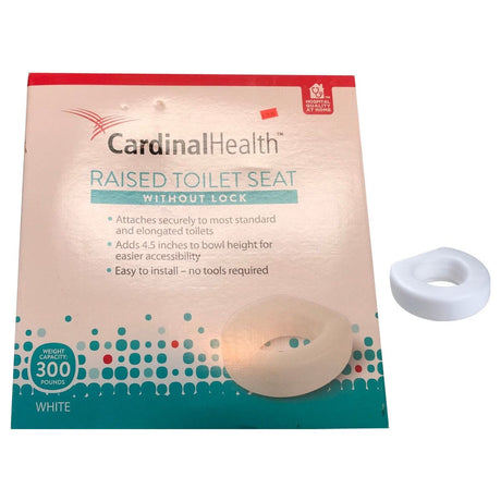Image of Cardinal Health™ Raised Toilet Seat, without Lock, 250 lb Capacity, Retail Package, 4.5"