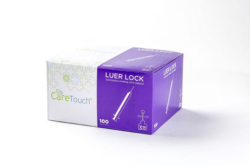 Image of CareTouch Syringes Luer Lock, 3ml 25G X 1-1/2"