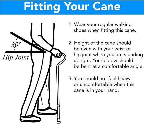 Image of Carex Health Brands Women's Adjustable Round Cane Silver, 29" to 38" Height Adjustment with 1" Increments, 5/8" Tip