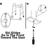Image of Carex Walker Ski Glides, Fits 1 1/8" Walker Tubing (1 Pair)