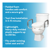 Image of Carex® Toilet Seat Elevator with Handles for Elongated Toilets, 3-1/2" H