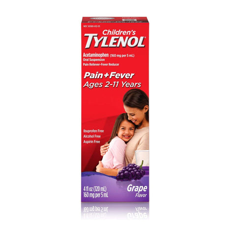Image of Children's Tylenol Oral Suspension Liquid, Grape Splash, 4 fl oz