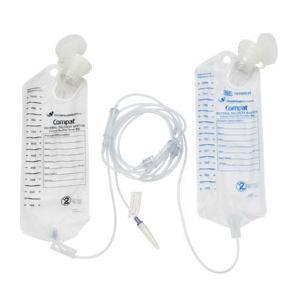 Image of Compact Duelflo Pump Administration set, 1000 mL Formula Vinyl Bag with 1000 mL with pre-attached ENFit Connector