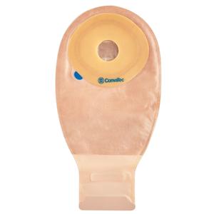 Image of ConvaTec Esteem® + One Piece Ostomy Pouch, Cut-To-Fit, Clipped Tail Closure, with Filter, without Tape Collar, 13/16'' x 2-3/4'' Stoma, 12'' Transparent