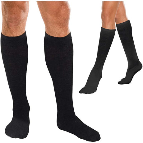 Image of Core-Spun by Therafirm Moderate Support Socks, 20-30 mmHg Compression, Unisex, Black, Small