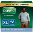 Image of Depend FIT-FLEX Incontinence Underwear for Men, Maximum Absorbency, XL, Gray, 26 Count