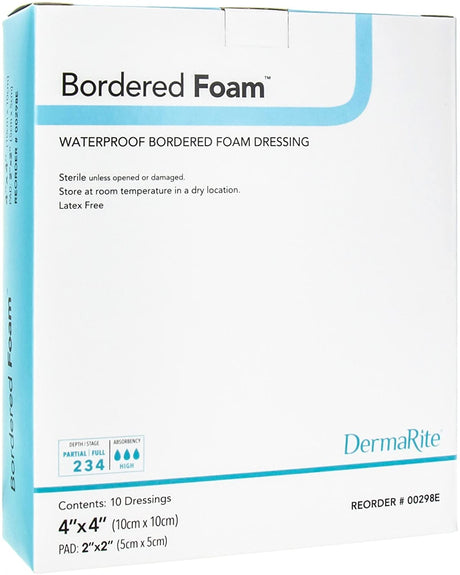 Image of Dermarite Bordered Foam™ Waterproof Wound Dressing, 4" x 4"