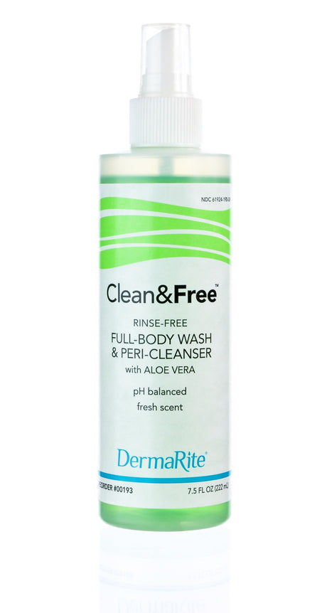 Image of Dermarite Clean & Free® Cleanser 8Oz, No-rinse, pH-balanced