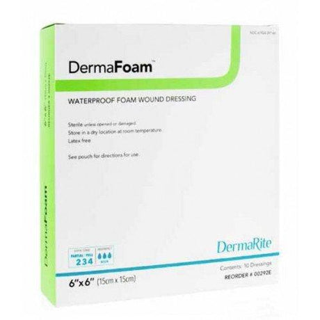 Image of Dermarite DermaFoam™ Waterproof Foam Wound Dressing, without Border, 6" x 6"