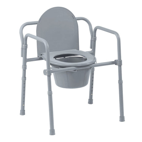 Image of Drive Folding Commode, Competitive Edge Line, 3-in-1, 350 lb Capacity, gray