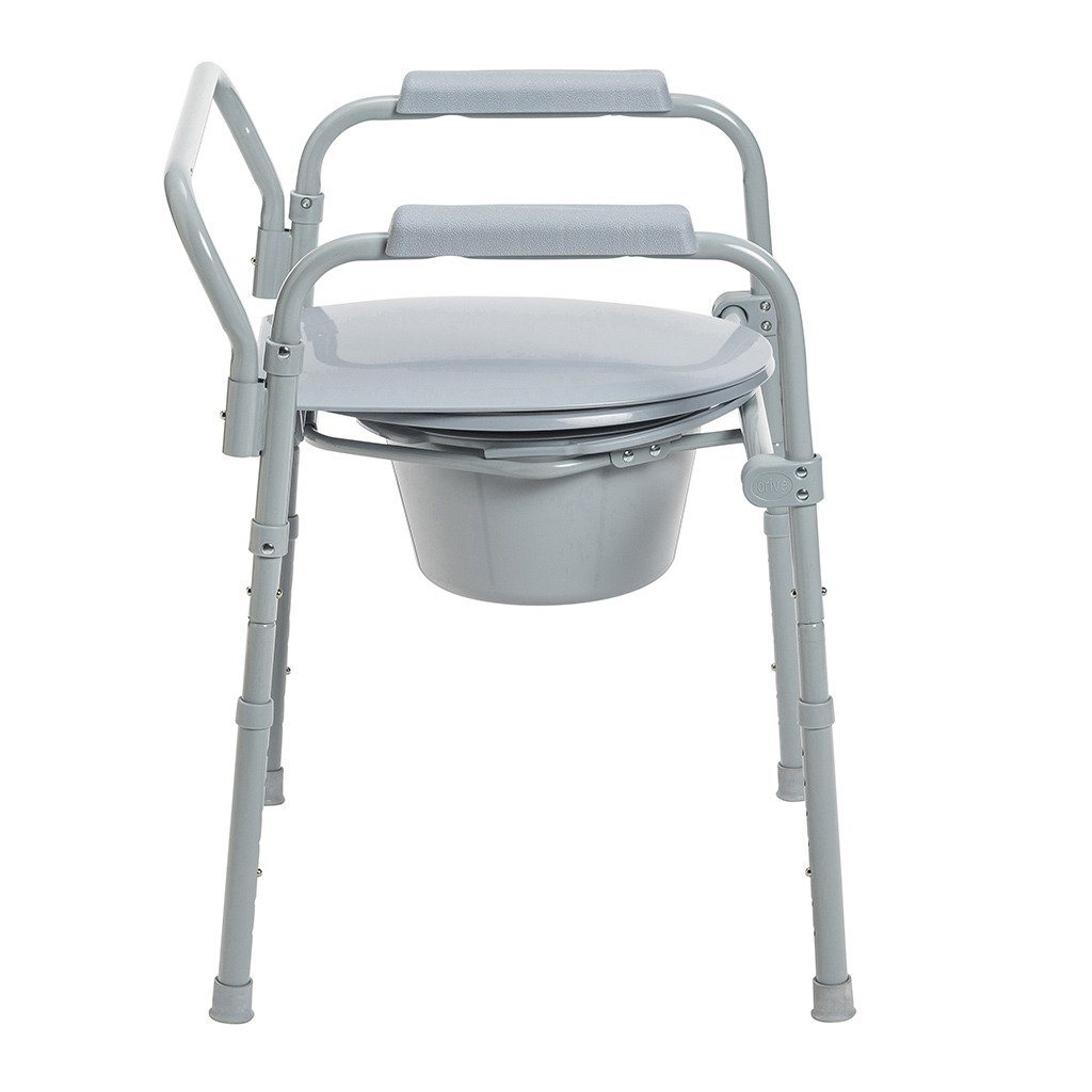 Image of Drive Medical Folding Steel Commode 350 lb