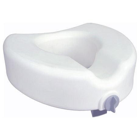 Image of Drive Raised Toilet Seat, Regular/Elongated, with Lock, without Arms, 300 lb Capacity, 17" x 4.5" Depth 16.5"