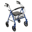 Image of Durable 4-Wheel Rollator with Fold-Up Removable Back, Blue