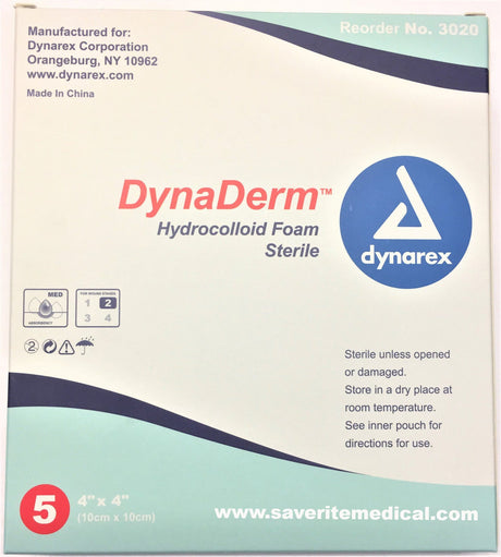 Image of DynaDerm Hydrocolloid Dressing 4" x 4"