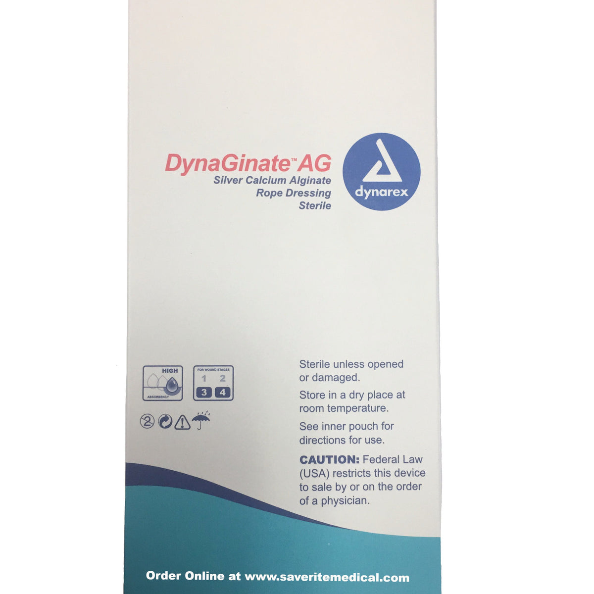 DynaGinate AG - Silver Calcium Alginate Rope Dressing DynaGinate AG - Silver Calcium Alginate Rope Dressing