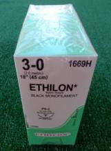 Image of Ethicon 1669H ETHILON Suture, Precision Point - Reverse Cutting, PS-2 19mm 3/8 Circle, 18", 3-0